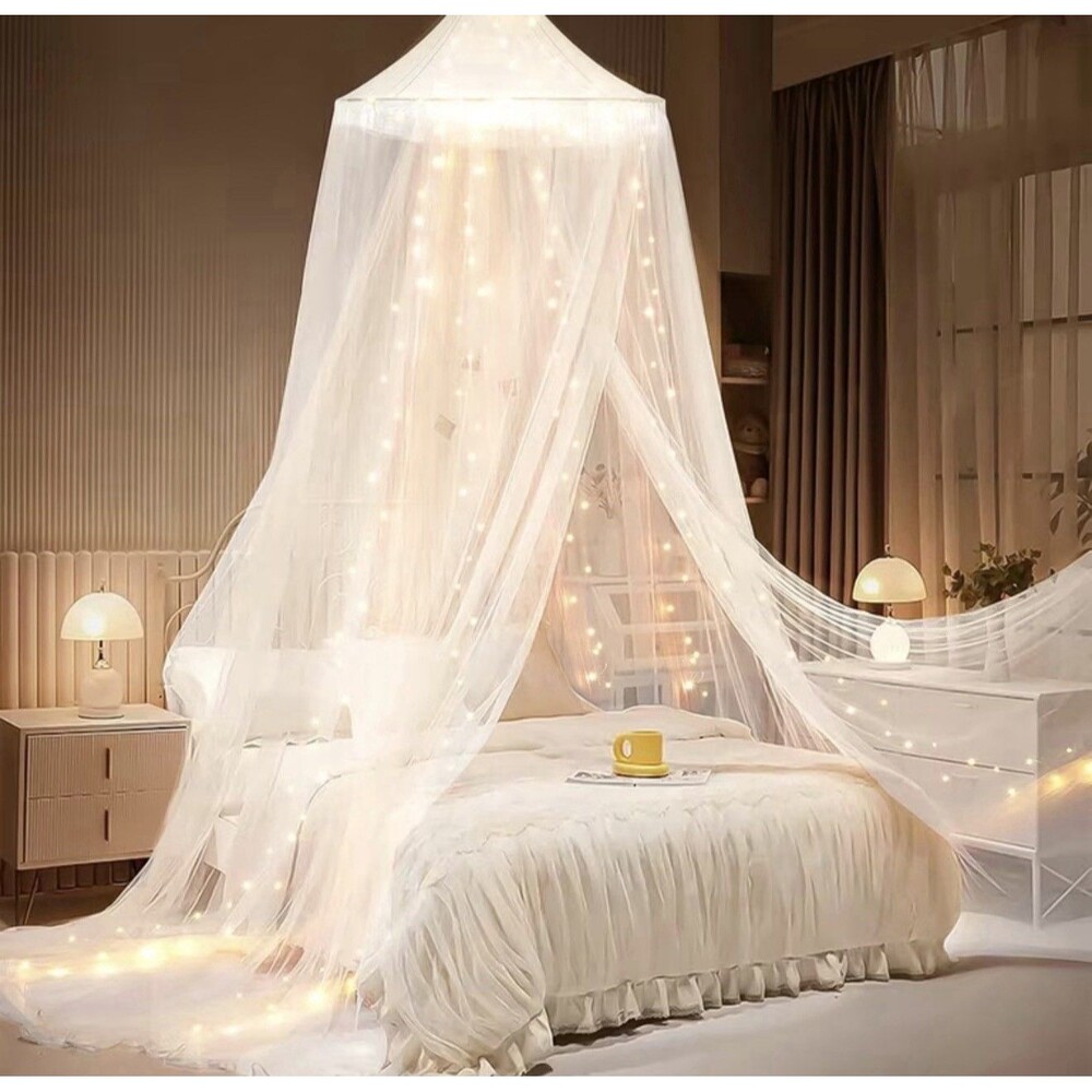 Princess Bed Canopy with Lights Luminous Stars Twin Size White New No Packaging
